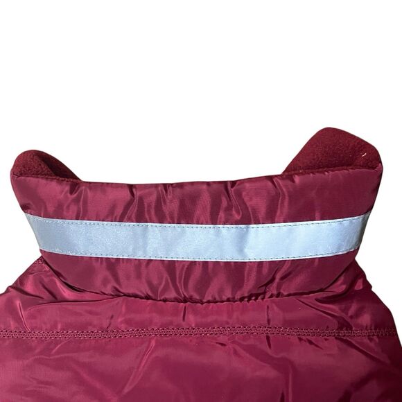 Winter Dog M/L Jacket Red Reflective Fleece Waterproof Warm Pet Vest Holiday - Picture 9 of 10